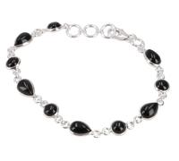 GURU SHOP Braccialetto indiano in argento boho, con pietre preziose, normale, Argento sterling, Non pietra preziosa
