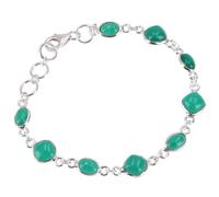 GURU SHOP Braccialetto indiano in argento boho, con pietre preziose, normale, Argento sterling, Non pietra preziosa