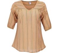 GURU SHOP Camicetta leggera in cotone, a righe con scollo a V, da donna, in cotone, camicette e tuniche