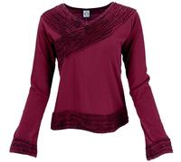 Guru-Shop, Camicia a Maniche Lunghe -chic, Mantra Shirt, Rosso Bordeaux, Cotone, Dimensione Indumenti:M (38), Maglioni, Felpe a Maniche Lunghe