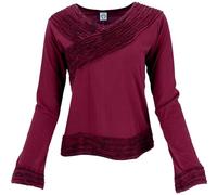 Guru-Shop, Camicia a Maniche Lunghe -chic, Mantra Shirt, Rosso Bordeaux, Cotone, Dimensione Indumenti:S (36), Maglioni, Felpe a Maniche Lunghe