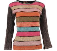 Guru-Shop, Camicia a Maniche Lunghe Nera Arcobaleno, Modello 4, Cotone, Dimensione Indumenti:S (36), Maglioni, Felpe a Maniche Lunghe