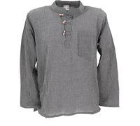 GURU-SHOP Camicia a Righe Nepal Fisher Hippie Camicia Goa, Dicotone, Camicie da Uomo
