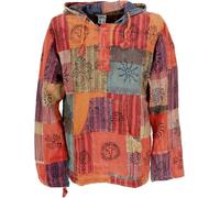 GURU SHOP Camicia da yoga, camicia Goa, pezzo unico, felpa patchwork, leggera, per il tempo libero, da uomo, in cotone, abbigliamento alternativo