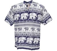 GURU SHOP Camicia da yoga, camicia thailandia con elefante, comoda camicia da uomo, sintetica