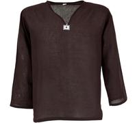 GURU SHOP Camicia da yoga, da uomo, in cotone, marrone scuro., XXL
