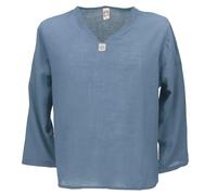 GURU SHOP Camicia da yoga, in cotone, leggera, per il tempo libero, a maniche lunghe, da uomo