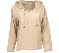 GURU SHOP Camicia da yoga, leggera, per il tempo libero, con cappuccio, moda da uomo, colore bianco, sabbia, XXL