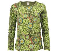 GURU SHOP, Camicia Hippie Chic retrò, Verde, Cotone, Dimensione Indumenti:L (40), Donna, Adulto, Manica lunga, Camicia
