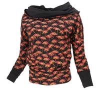 Guru-Shop, Camicia Lunga Sciolta in Cotone Organico, Camicia Boho con Cappuccio a Scialle, Nero, Dimensione