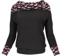 Guru-Shop, Camicia Lunga Sciolta in Cotone Organico, Camicia Boho con Cappuccio a Scialle, Nero, Dimensione