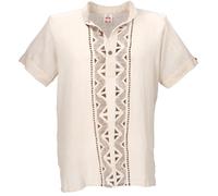 GURU SHOP Camicia Naturale India, Camicia Scivolo - Beige, Uomo, Cotone, beige., L