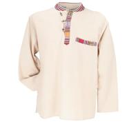 GURU-SHOP, Camicia Nepal Ethno Fisherman, Camicia Goa, Cotone, Camicie da Uomo