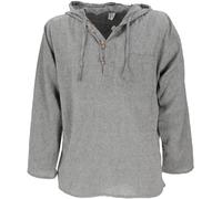 GURU SHOP Camicia Nepal, Felpa Goa Hippie, Yogashirt, Grigio, Cotone, Dimensione Indumenti:Xl, Camicie