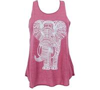 GURU SHOP Canotta da donna con stampa retrò, con elefante, malva, 44