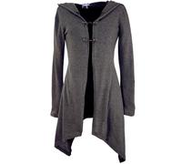 Guru-Shop, Cardigan Lungo, Cappotto a Maglia con Cappuccio Largo, Grigio Granito, Cotone, Dimensione Indumenti:M/L (38), Cardigan e Poncho