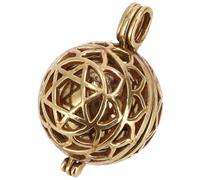 GURU SHOP Chiama angeli, ciondolo a forma di sfera d'argento, normal, Ottone, Non pietra preziosa
