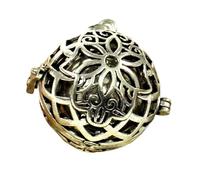 GURU SHOP Chiama angeli, ciondolo a forma di sfera d'argento, normal, Ottone, Non pietra preziosa