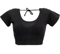 GURU SHOP Choli Top Corto Goa-Chic Donna Sintetico, Nero , 36