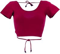 GURU SHOP Choli Top Corto Goa-Chic - Rosso, da donna, taglia: L