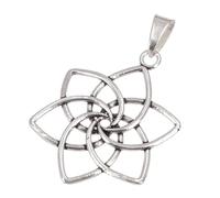 GURU SHOP Ciondolo fiore della vita in ottone - argento