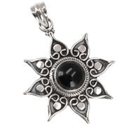 GURU SHOP Ciondolo in argento etnico, ciondolo a forma di sole brasiliano, normal, argento sterling, Senza Gemme