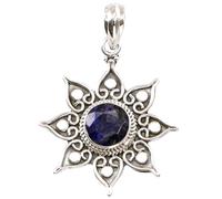 GURU SHOP Ciondolo in argento etnico, ciondolo a forma di sole brasiliano, normal, argento sterling, Senza Gemme