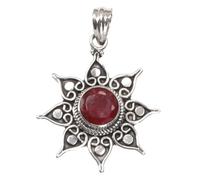 GURU SHOP Ciondolo in argento etnico, ciondolo a forma di sole brasiliano, normal, argento sterling, Senza Gemme