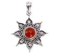 GURU SHOP Ciondolo in argento etnico, ciondolo a forma di sole brasiliano, normal, argento sterling, Senza Gemme