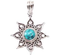 GURU SHOP Ciondolo in argento etnico, ciondolo a forma di sole brasiliano, normal, argento sterling, Senza Gemme