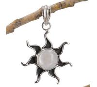 GURU SHOP Ciondolo in argento etnico, ciondolo a forma di sole messicano, normal, argento sterling, Senza Gemme