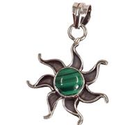 GURU SHOP Ciondolo in argento etnico, ciondolo a forma di sole messicano, normal, argento sterling, Senza Gemme