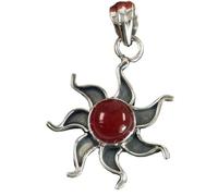 GURU SHOP Ciondolo in argento etnico, ciondolo a forma di sole messicano, normal, argento sterling, Senza Gemme