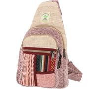 GURU SHOP Cross Body Bag, zaino per il tempo libero, patchwork canapa, borsa a tracolla - petrolio, uomo/donna, 35 x 22 x 9 cm, in tessuto, Colore: rosso, Taglia unica