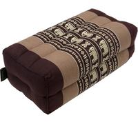 Guru-Shop Cuscino da Meditazione, Cuscino a Blocchi, Cuscino Quadrato di Supporto per lo Yoga, Supporto Thailandese per il Collo con Kapok - Marrone Elefante, 10x20x30 cm