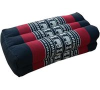 Guru-Shop Cuscino per la Meditazione, Cuscino di Blocco, Cuscino Quadrato di Supporto Yoga, Supporto per il Collo Thailandese con Kapok - Elefante Nero/rosso, 10x20x30 cm
