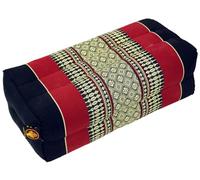 Guru-Shop Cuscino per la Meditazione, Cuscino di Blocco, Cuscino Quadrato di Supporto Yoga, Supporto per il Collo Thailandese con Kapok - Nero/rosso, 10x20x30 cm