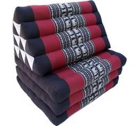 GURU SHOP Cuscino Thai, cuscino triangolare, in kapok, con 3 cuscini, colore nero/rosso, 30 x 50 x 160 cm