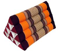 GURU SHOP Cuscino triangolo Thai, cuscino triangolare, kapok - arancione/marrone, 30 x 30 x 50 cm