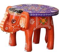 Guru-Shop Elefante Deco - Arancione, Legnodimango, 25x20x20 cm, Oggetti Decorativi