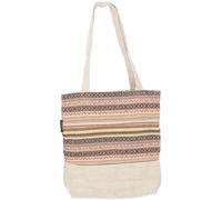 GURU SHOP Ethno - Borsa shopper stabile, in cotone, per adulti, 36 x 34 x 10 cm, naturale, taglia unica