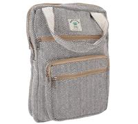 GURU SHOP Ethno, zaino in canapa, borsa per computer portatile - nero/bianco, uomo/donna, cotone, 35 x 30 x 15 cm, in tessuto, nero/bianco., Taglia unica