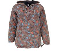 GURU SHOP Felpa con cappuccio da yoga unisex Stonewash Fungo Hoodie, Festival Unico Maglietta Uomo Cotone, marrone, S