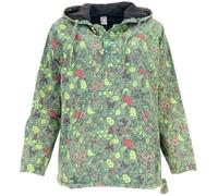 GURU SHOP Felpa con cappuccio da yoga unisex Stonewash Fungo Hoodie, Festival Unico Maglietta Uomo Cotone, verde, M