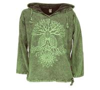 GURU SHOP Felpa da yoga, con cappuccio, da uomo, in cotone, verde, XL