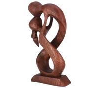 Guru-Shop Figura di Legno, Statua, Oggetto di Decorazione Feng Shui - `coppia di Elfi, Marrone, Taglia/Colore: 20 Cm/scuro, Oggetti Decorativi