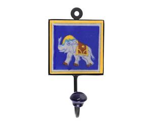 Guru-Shop Gancio Della Parete con Piastrelle n. 2, 15x8x6 cm, Ganci Indiane con Piastrelle