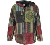 GURU SHOP Goa Jacke, Patchwork Sweatshirt Jacke - grün/bunt Uomo Felpa jogging multicolore XL