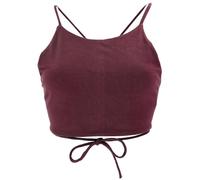 GURU SHOP, Goa Psytrance Bikini Top, Boho Top, Pixi Top, Yogatop, Top con Lacci, Rosso Bordeaux, Cotone, Dimensione Indumenti:S/M (36), Magliette Top