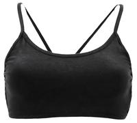 GURU SHOP Goa Psytrance Bikini Top Pixi Yoga Bra Donna Cotone, Nero , 42